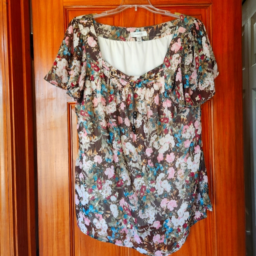 Gorgeous flutter sleeve blouse by Dress Barn